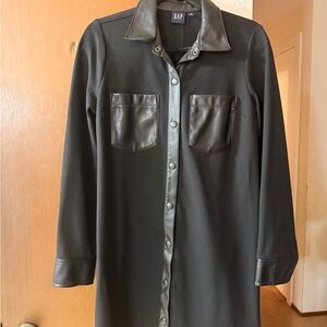 GAP Black Dress with Leather Details